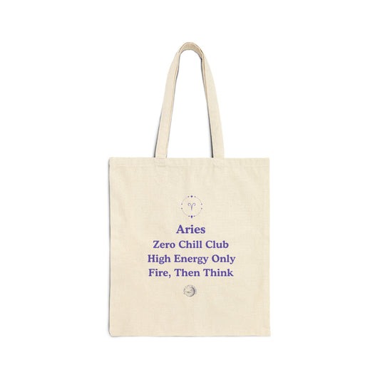 Aries Cotton Canvas Tote Bag | Zodiac Sign Gift | Astrology Tote | Unique Free Spirit Bag | Eco-Friendly Shopping Bag