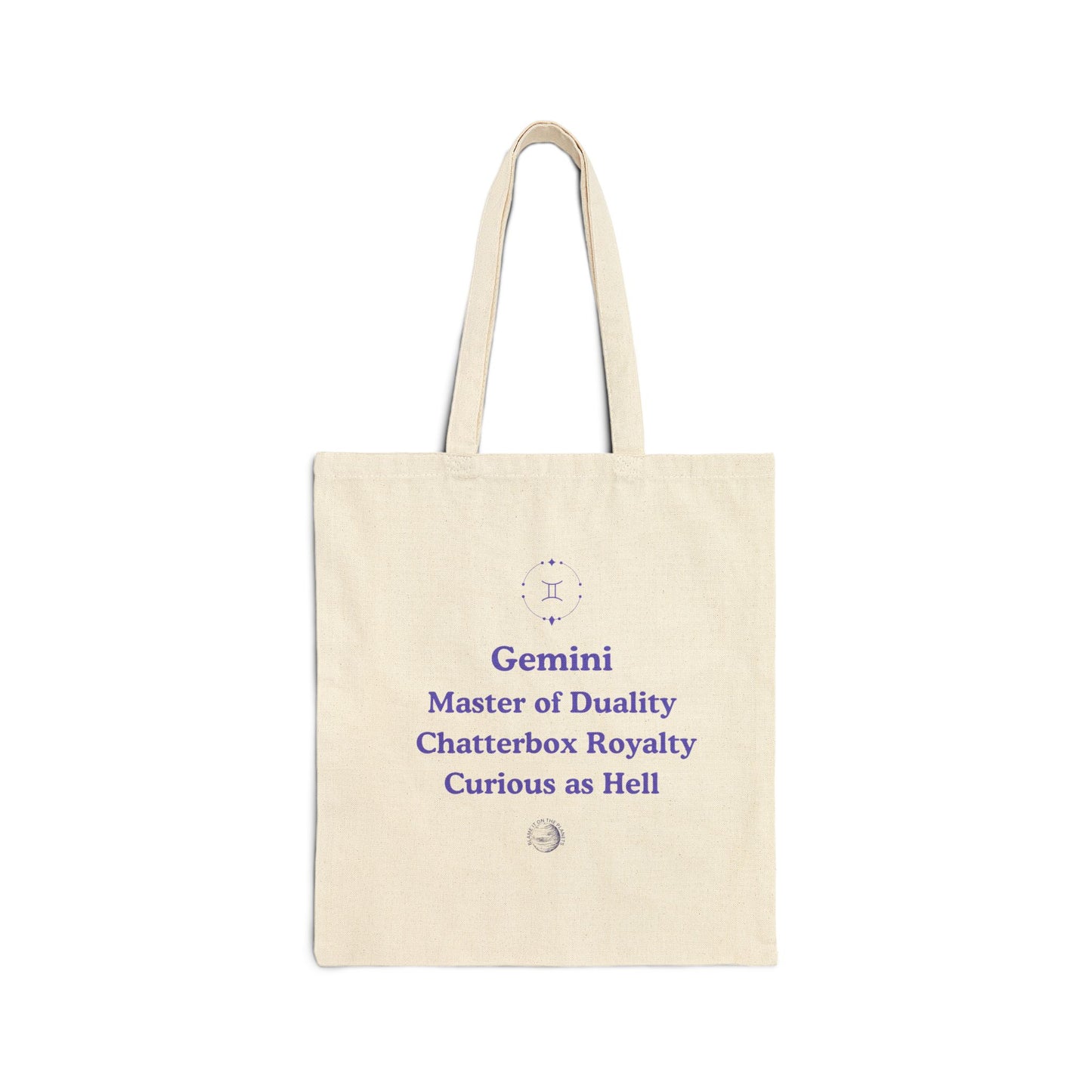 Gemini Cotton Canvas Tote Bag | Zodiac Sign Gift | Astrology Tote | Unique Free Spirit Bag | Eco-Friendly Shopping Bag